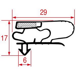 Joint de porte de frigo ZTIRYAKILER profil 9014 380/585mm d'insertion  clipser avec bande magntique PIECE D'ORIGINE