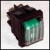 Interrupteur lumineux vert marquage I et II tanche ELECTROLUX ZA.259 ASCASO 053837 