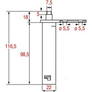 Charnière encastrée de porte de frigo INTERKIMAT hauteur 98.5  mm PIECE D'ORIGINE