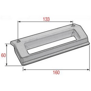 Poignée INTERTECNICA R018515 R015898 de porte de frigo  entraxe de fixation 133 mm Blanc