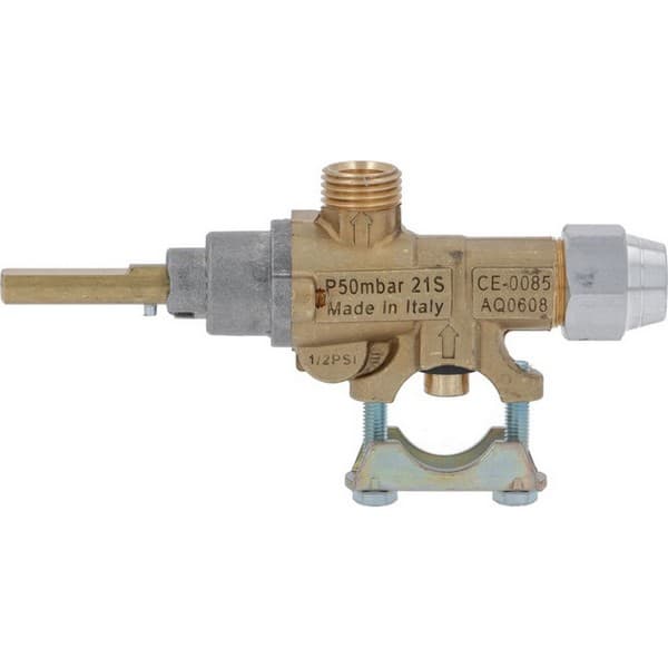 robinet gaz PEL 777073 type 21S entrée gaz bride tube ø21mm vis by-pass ø 0,35mm PIECE D'ORIGINE