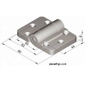 Charnière de porte de frigo RAHRBACH série 7900 hauteur 57 mm 