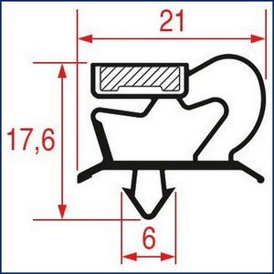 Joint de chambre froide à encastrer 495x405 mm