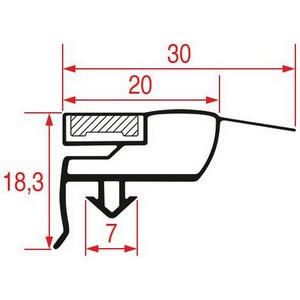 Joint de porte de chambre froide  ASCASO BU.581 par tronçon2 m  profil 9773 à clipser PIECE D'ORIGINE 