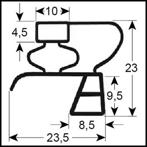 Joint de porte de frigo MARENO par tronçon 2 m profil 9783 à clipser PIECE D'ORIGINE