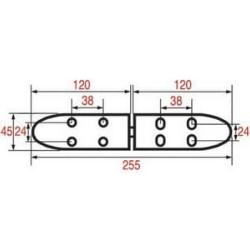 Charnière de chambre froide  MTH 14PLG200-14033  H45 hauteur 255 mm avec rampe PIECE D'ORIGINE