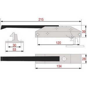 Fermeture GORENJE LF3242403 DR/GAU sans serrure L520  PIECES D'ORIGINE 