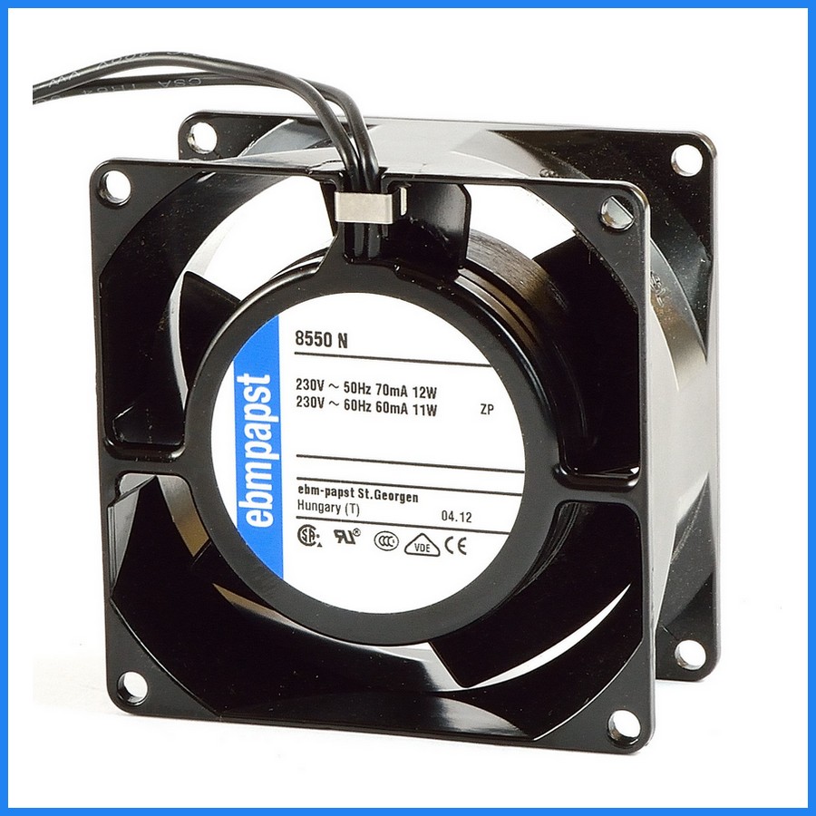 Ventilateur axial EBM PAPST 8550N structure et ventilateur en m/étal 80 x 80 x 38 mm hautes temp/ératures jusqu/à 70 /°C pour po/êle /à granul/és