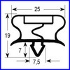 Joint de porte de  frigo ASCASO BU.428 tronçon 2,5 m profil 9195 gris à clipser PIECE D'ORIGINE
