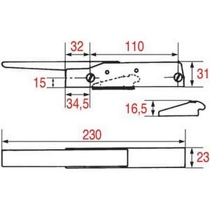 Fermeture Rosinox RX94026184  de porte de frigo poignée chromée 570 570.21 0057021 entraxe 110 mm  PIECE D'ORIGINE