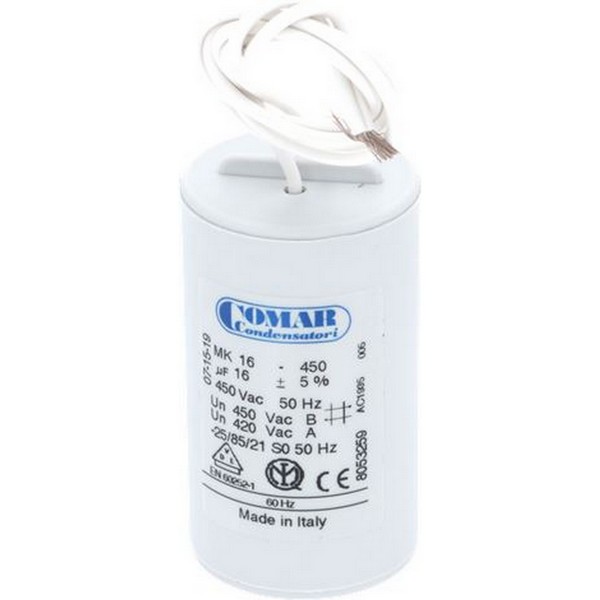 Condensateur Comar 16µF de compresseur 450 V PIECE D'ORIGINE