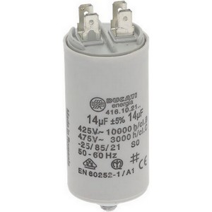 Condensateur de dmarrage DUCATI 41610.2164   41610.2164+... 14 F avec cosses PIECE D'ORIGINE