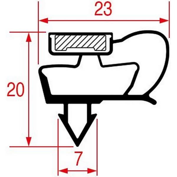 Joint à encastrer Universel 605x475 mm profil 1070 PIECE D'ORIGINE 