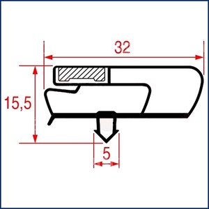 Joint CORECO 12038156  6045010119 BU.349  à encastrer magnétique 590x390 mm  PIECE D'ORIGINE