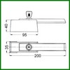 Fermeture de porte de frigo poignée droite RAHRBACH 6183 avec serrure