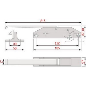 Fermeture de porte  Inoksan 13120200 pour frigo entraxe de 120 mm poignée chromée PIECE D'ORIGINE
