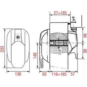 Fermeture de chambre froide FERMOD 00431XX165 00431XX165-14 épaisseur porte 116-165mm avec clé 431 L 233mm  PIECE D'ORIGINE