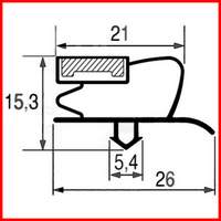 Joint de porte de  frigo ASCASO BU.617 tronon 2 m profil 9013  clipser PIECE D'ORIGINE