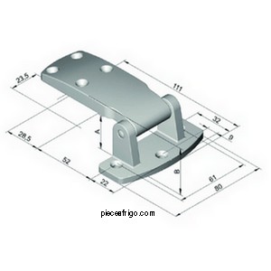 Charnière de porte de frigo RAHRBACH 4480-020062  4480-140054 A=24 mm et B=34 mm PIECES D'ORIGINE