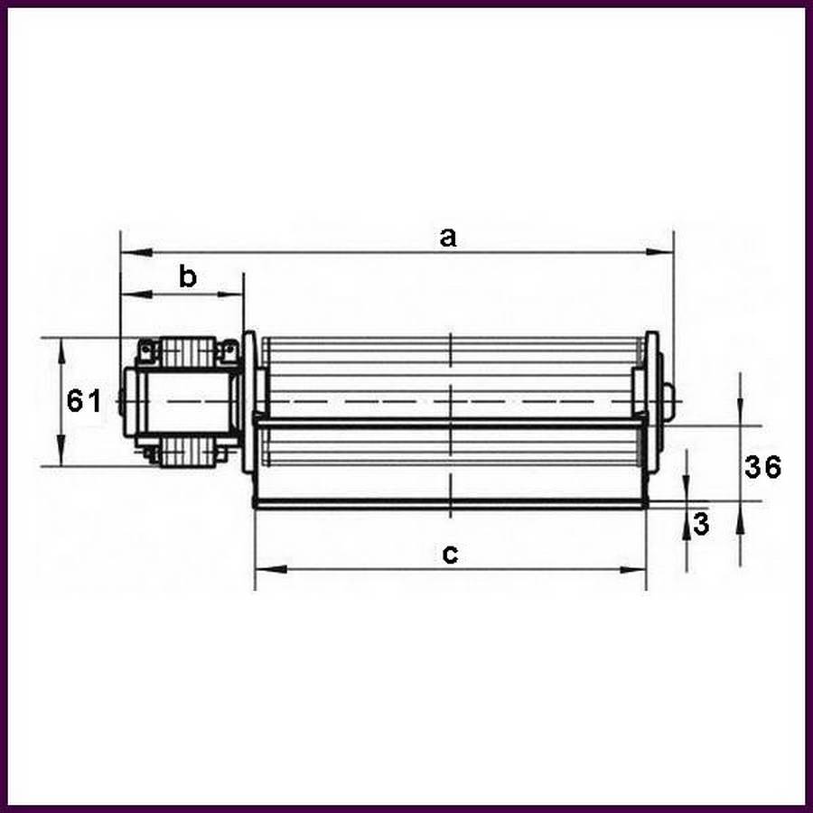 Ventilateur transversal, Turbine 240x60 mm, 230V/1/50Hz, 18 W + acheter  moins cher