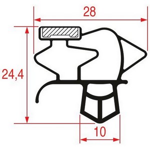 Joint de porte de  frigo ASCASO  tronon 2m  clipser PIECE D'ORIGINE