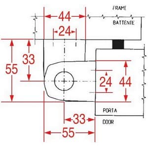 Charnière 2510B avec rampe INTERTECNICA R018888 PIECE D'ORIGINE