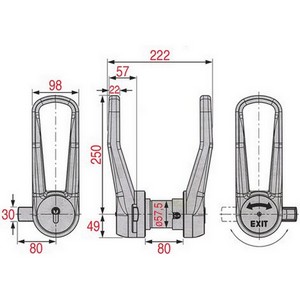 Fermeture STUV 3.31.0650-3.31.0650.1 pour épaisseur de porte 80 mm PIECE D'ORIGINE