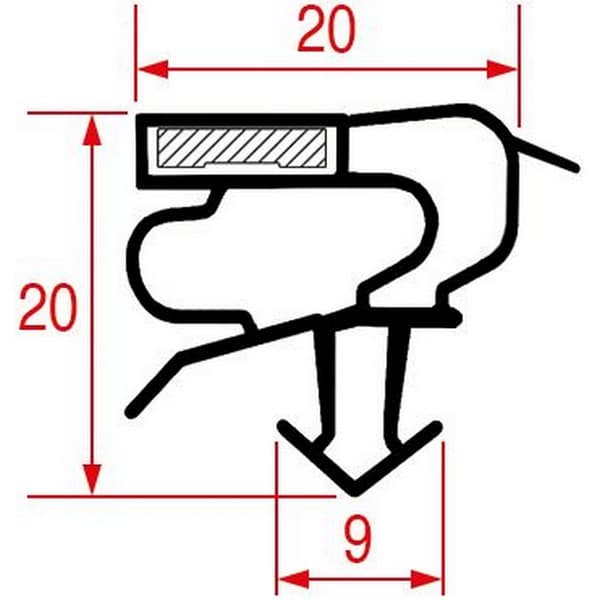 Joint à encastrer HORECA-SELECT GPS1600  510x410 mm PIECE D'ORIGINE 