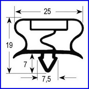 Joint de porte de  frigo HAGOLA 2,5 m profil 9162  à clipser PIECE D'ORIGINE