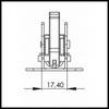 Loqueteau zingué L 76mm lar. 39mm H 33mm dist. fix. 28mm longueur ressort 27mm  