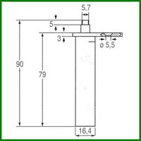 Charnière encastrée de porte de frigo EPMS hauteur 79 mm PIECE D'ORIGINE