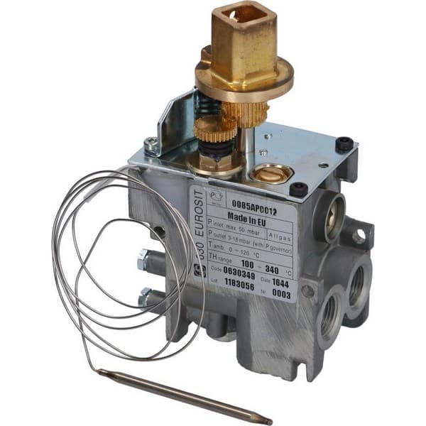 valve four 100-340°C Cookmax CR0585671 0.630.349 entrée gaz 3/8" sortie gaz 3/8" raccord thermocouple M9x1 PIECE D'ORIGINE