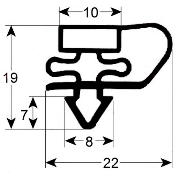 Joint pour porte de frigo par cadre profil 9150 396/494 mm à clipser sans bande magnétique PIECE D'ORIGINE