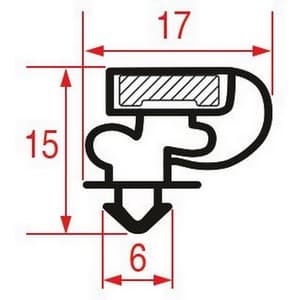 Joint Universel à encastrer magnétique profil 1056 - L 2550 mm PIECE D'ORIGINE
