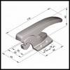 Fermeture RAHRBACH 6770 6770-020211 avec gâche poignée courbée entraxe 18 mm PIECE D'ORIGINE