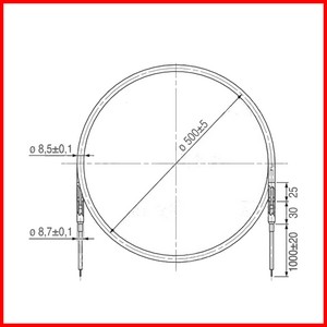 Résistance gainée flexible RSV-250 2500 mm 900 W