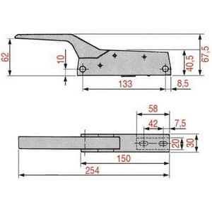 Fermeture FERMOD 0079601  0079601-14 droite gauche avec serrure 796 PIECE D'ORIGINE