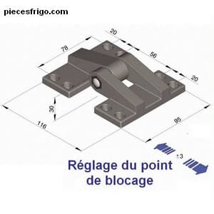 Charnière serie 7902 pour porte chambre froide RAHRBACH 7902-020341 PIECE D'ORIGINE