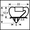 Joint de porte de  frigo ASCASO BU.435 tronçon 2 m profil 9237 à clipser PIECE D'ORIGINE 