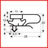 Joint MAKRO PROFESSIONAL de porte de frigo par cadre profil 9017 573/1596 mm d'insertion à clisser sans bande magnétique PIECE D'ORIGINE