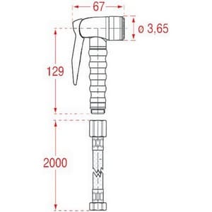 Kit poignee de douche lavage four  RDF RUB.DEL FRIULI 00922000  ø 1/2"M COMPLET PIECE D'ORIGINE