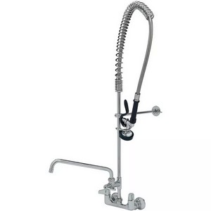 Douchette prélavage T&S murale 152 mm avec flexible inox 1118 mm
