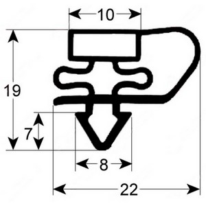 Joint pour porte de frigo par cadre profil 9150 396/494 mm à clipser sans bande magnétique PIECE D'ORIGINE