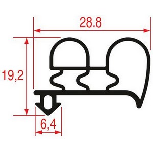 Joint Universel de porte de  frigo tronon 2 m  clipser Profil 1028 PIECE D'ORIGINE