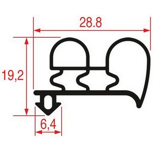 Joint de porte de  frigo CRIOCABIN tronçon 2 m à clipser PIECE D'ORIGINE