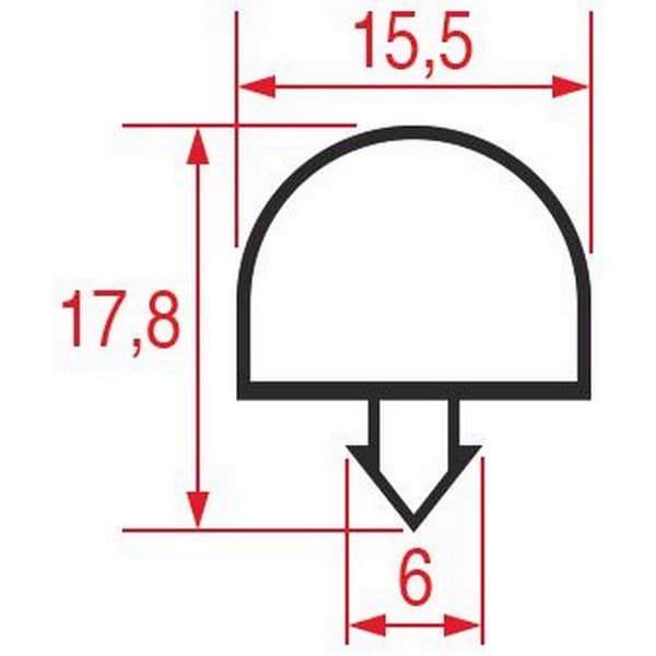 Joint Universel profil 1064 9728  à encastrer longueur 2300 mm PIECE D'ORIGINE