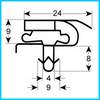 Joint de porte de frigo profil 9397 560/716 mm d'insertion à clipser avec bande magnétique PIECE D'ORIGINE