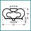 Joint de porte de  frigo ASCASO 287876 BU.651 tronon 2,5 m profil 9798  clipser PIECE D'ORIGINE