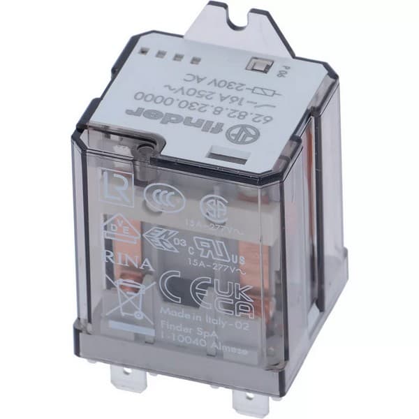 Relais puissance Finder 62.82.8.230.0000  230V 2RT 16A DPDT fixation patte