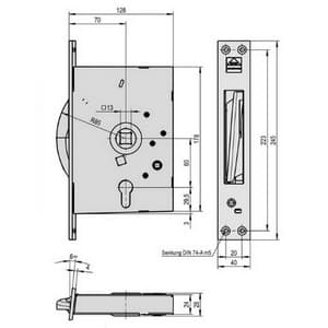 Serrure STUV 3.16.0410.2 gauche de porte Verrou à vis encastré PIECES D'ORIGINE